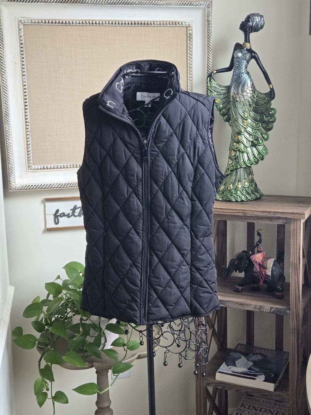 Calvin Klein Black Quilted Sleeveless Vest